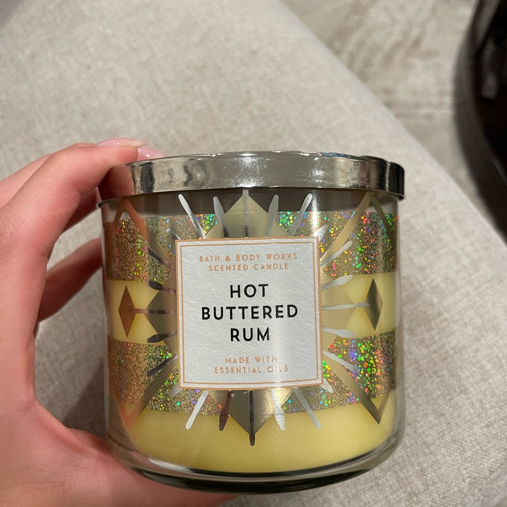 NEW hot buttered rum 3 wick candle!